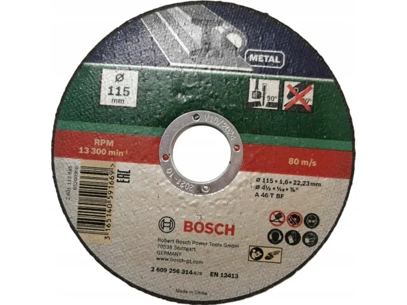 Bosch Kappeskive, rett, metall D= 115 mm, tykkelse= 1,6 mm