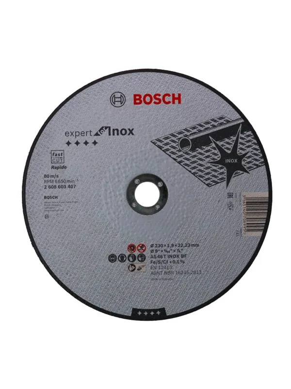 Bosch Kappeskive rett Expert for Inox - Rapido AS 46 T INOX BF, 230 mm, 1,9 mm