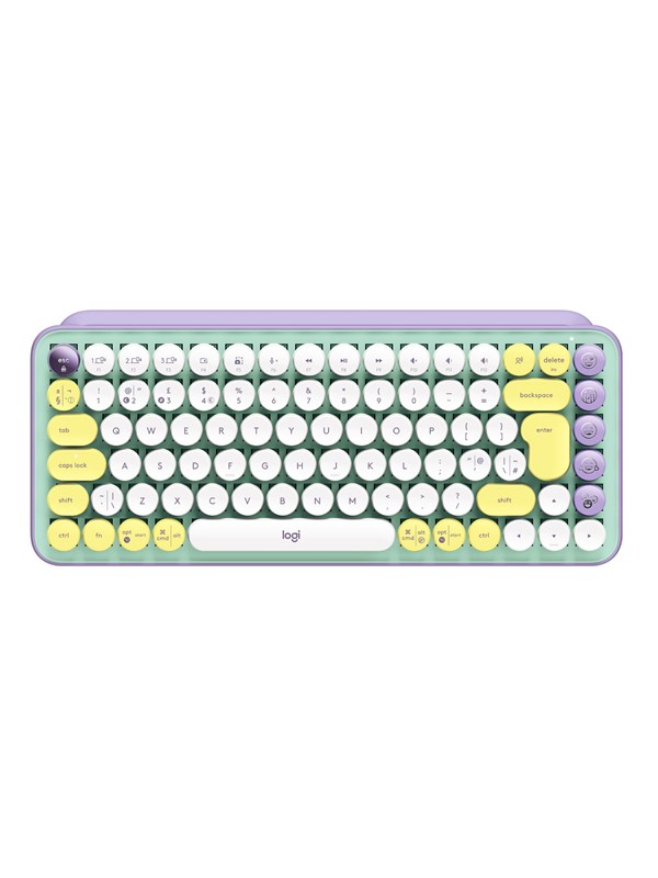 Logitech POP Keys Wireless Mechanical Keyboard With Emoji Keys - Daydream Mint - Tastatur - Nordisk - Grønn
