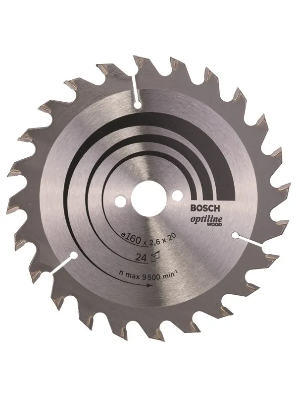 Bosch Sirkelsagblad Optiline Wood 160 x 20/16 x 2,6 mm, 24