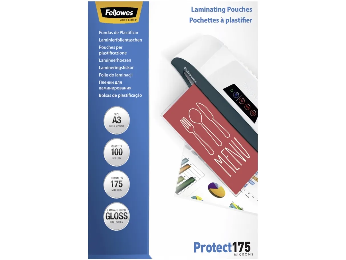 Fellowes Laminating Pouches Protect 175 Micron