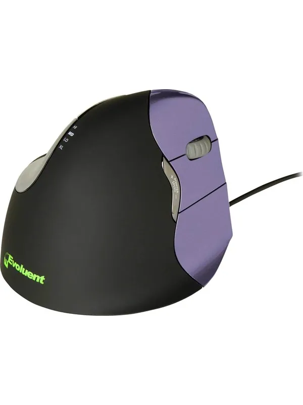 Evoluent Standard Right - Ergonomisk mus - Optisk - 3 knapper - Svart