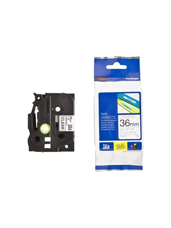 Brother TZE161 - Black On Clear - Roll (3.56 cm x 8 m)