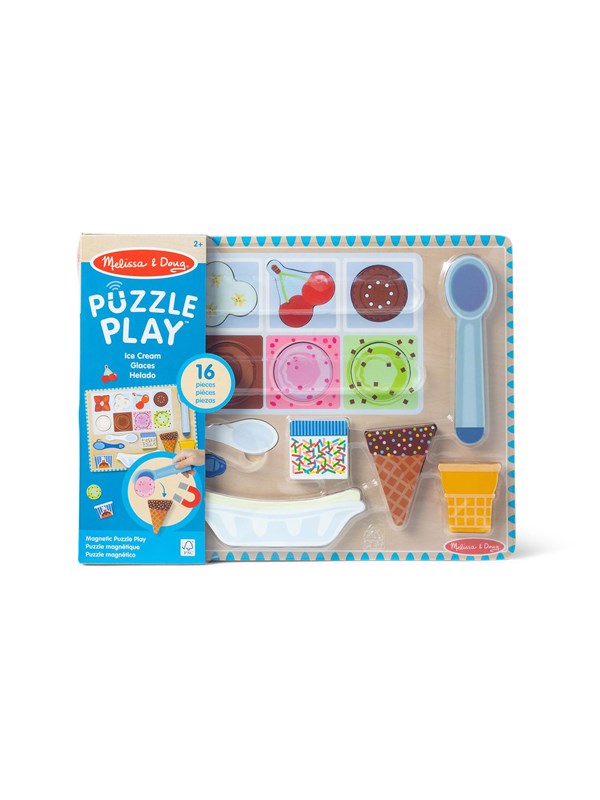 Melissa & Doug Wooden Magnetic Puzzle Playset Ice Cream Tre