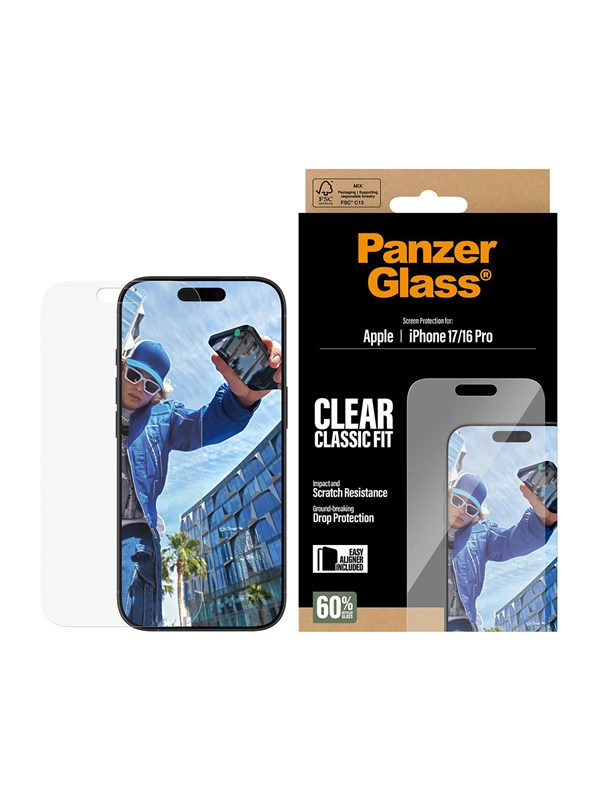 PanzerGlass Screen Protector iPhone 17 | iPhone 16 Pro | Classic Fit w. EasyAligner