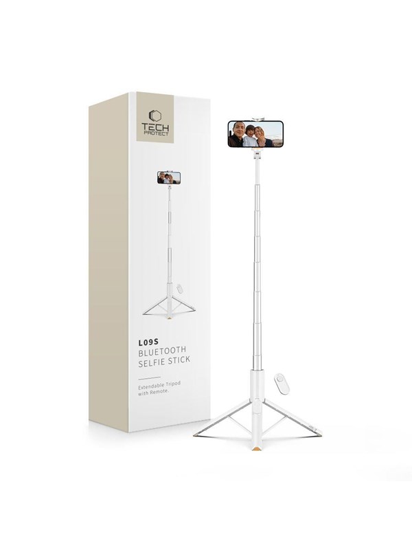 Tech-Protect Selfie Stick  L09S with Tripod - White