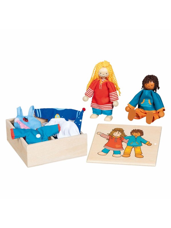 Goki Flexible Dolls Fynja & Fabio 6 Outfits