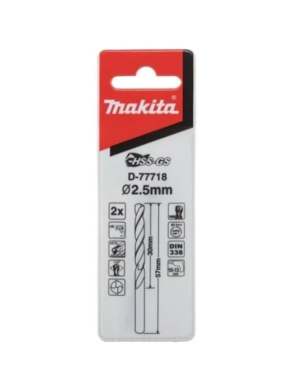 Makita D-77718 Metal Drill Bit HSS-GS 2.5x57mm