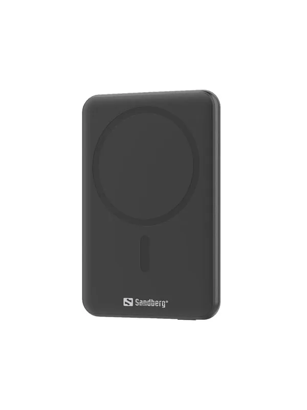 Sandberg SemiSolidState Magnet Powerbank 5000 Nødlader - Svart - 5000 mAh