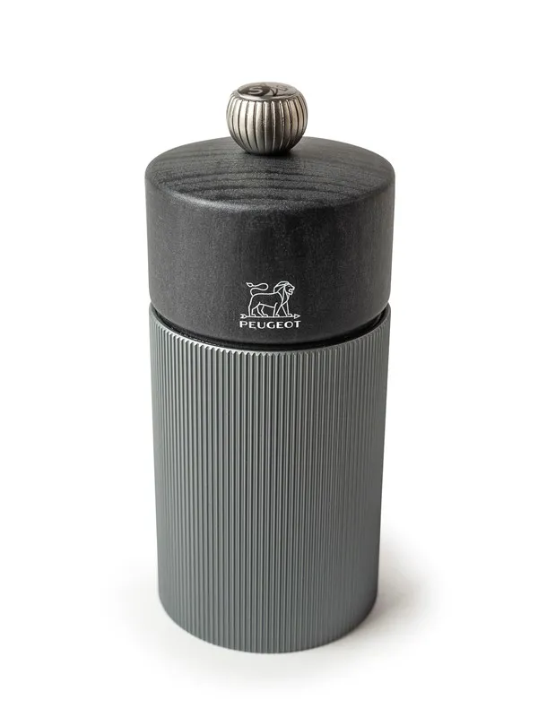 Peugeot Line Salt Mill in Aluminium and Wood Carbon 12cm