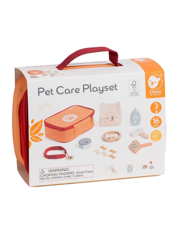 Classic World Wooden Animal Care Playset in Bag 16pcs.