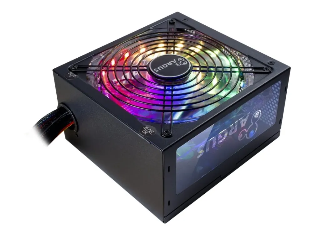 Inter-Tech Argus RGB-600W II Strømforsyning (PSU) - 600 Watt - 140 mm - ATX 2.3 - 80 Plus Bronze sertifisert