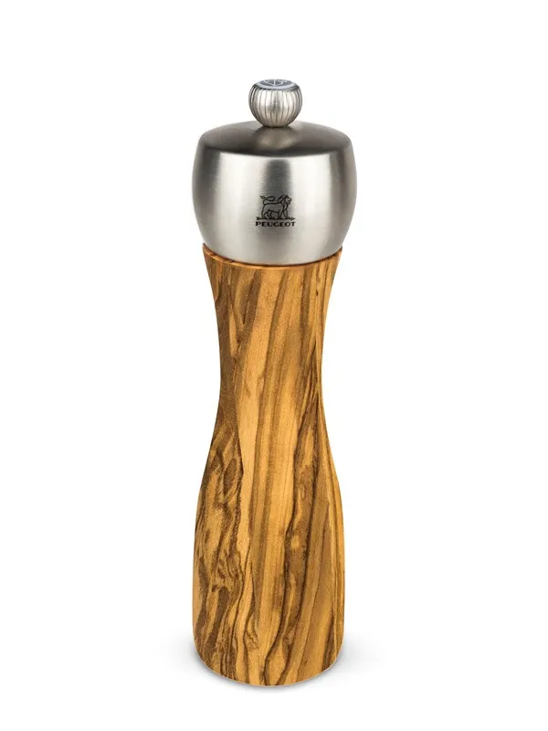 Peugeot Fidji Salt Mill in Olive Wood and Stainless Steel 20 cm