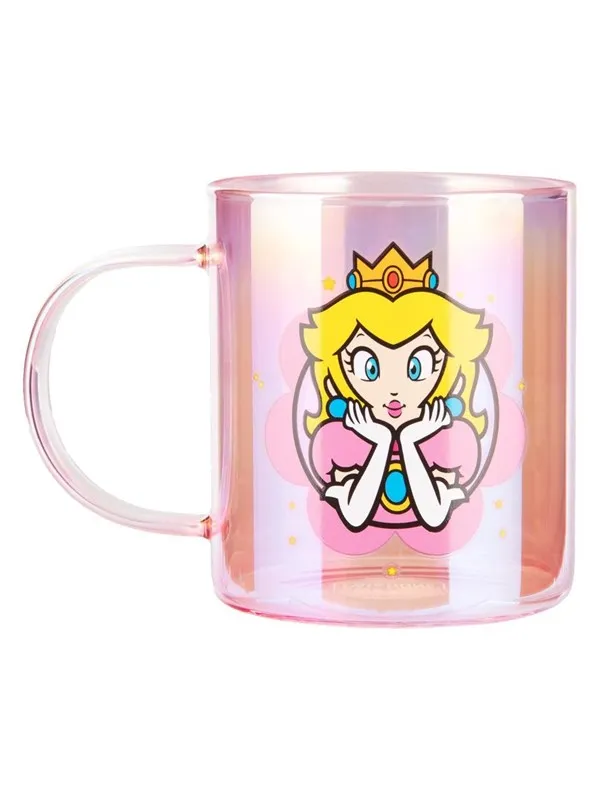 Paladone - Super Mario - Princess Peach Iridescent Glass - Krus