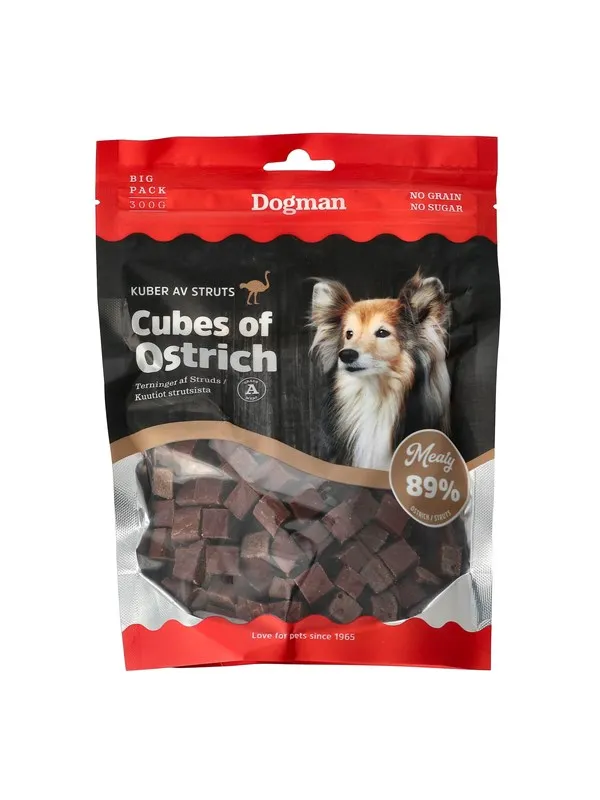 Dogman Meaty Strutsterninger Hundegodbiter 300g
