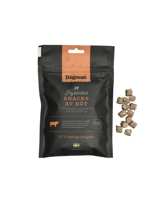 Dogman Hundegodbiter Frysetørkede storfesnacks 50g