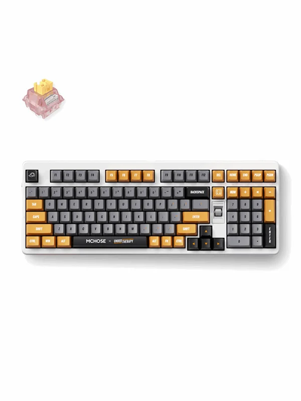 MCHOSE x Unbox Therapy - UT98 (Retro Therapy) - Gamingtastatur - Engelsk (USA) - Hvit