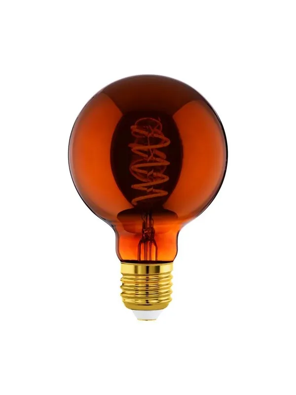 EGLO LED-lyspære G95 Spiral 4W/622 30 lumen copper dimmable E27