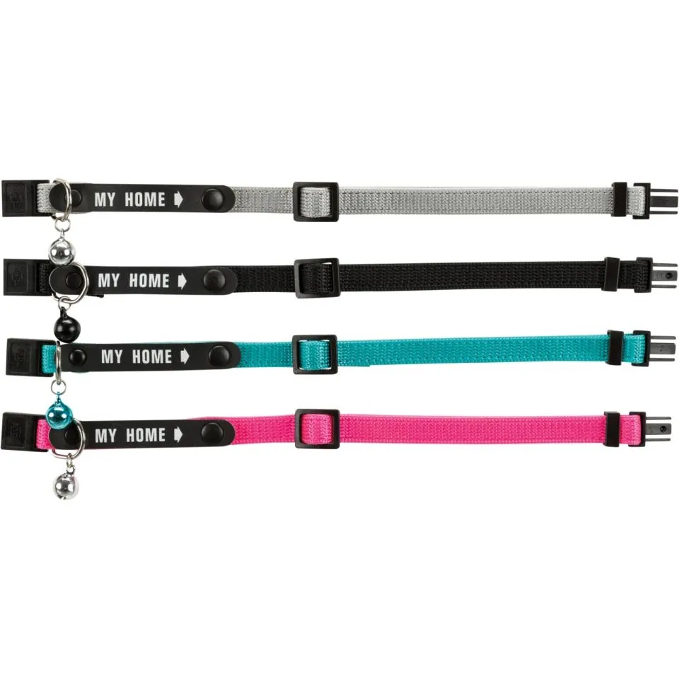 Trixie Cat collar with My Home address tag - Assorted