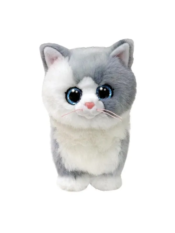 Ty - Beanie Boos - Furley Cat Grey/White /Plush - Bamser & kosedyr