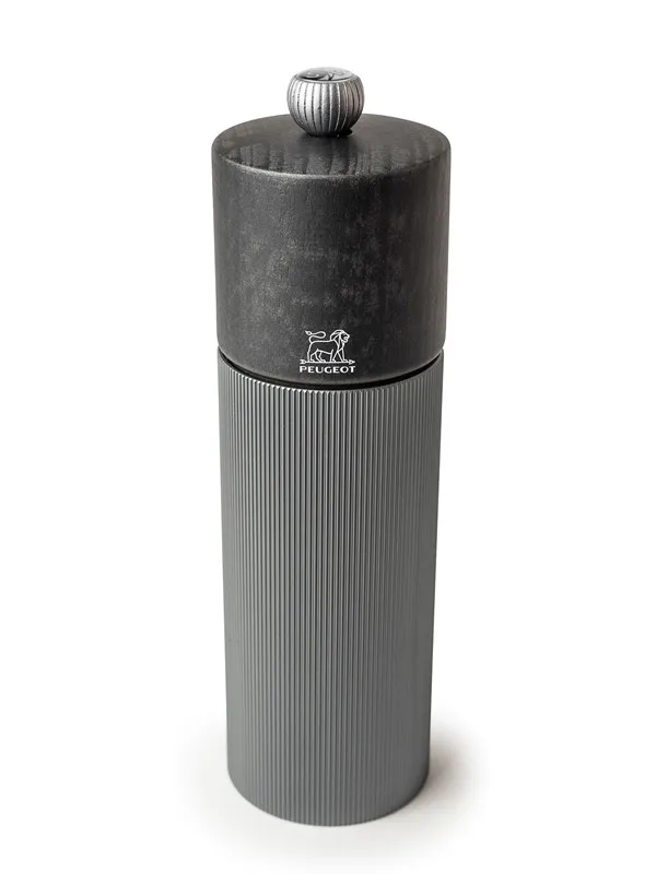 Peugeot Line Salt Mill in Aluminium and Wood Carbon 18 cm