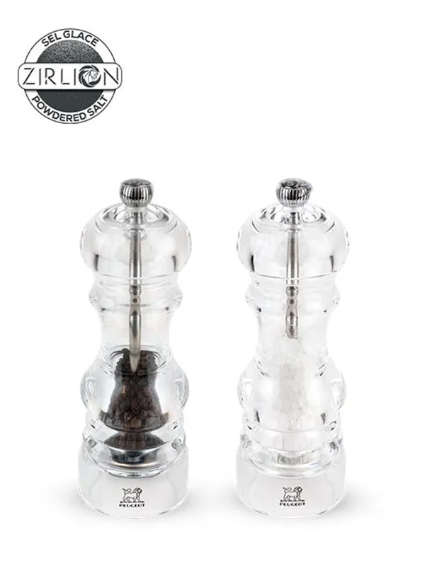 Peugeot Nancy Set of Manual Salt and Pepper Mills Acrylic 18 cm