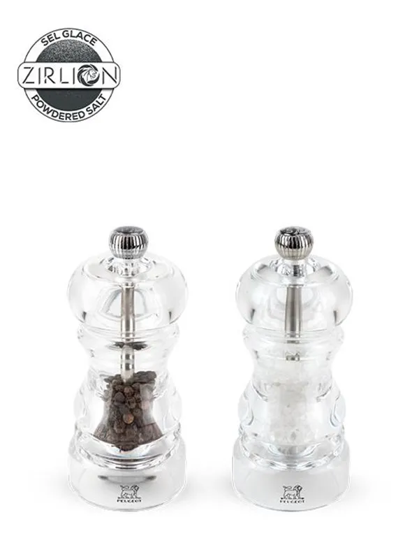 Peugeot Nancy Set of Manual Salt and Pepper Mills Acrylic 12 cm