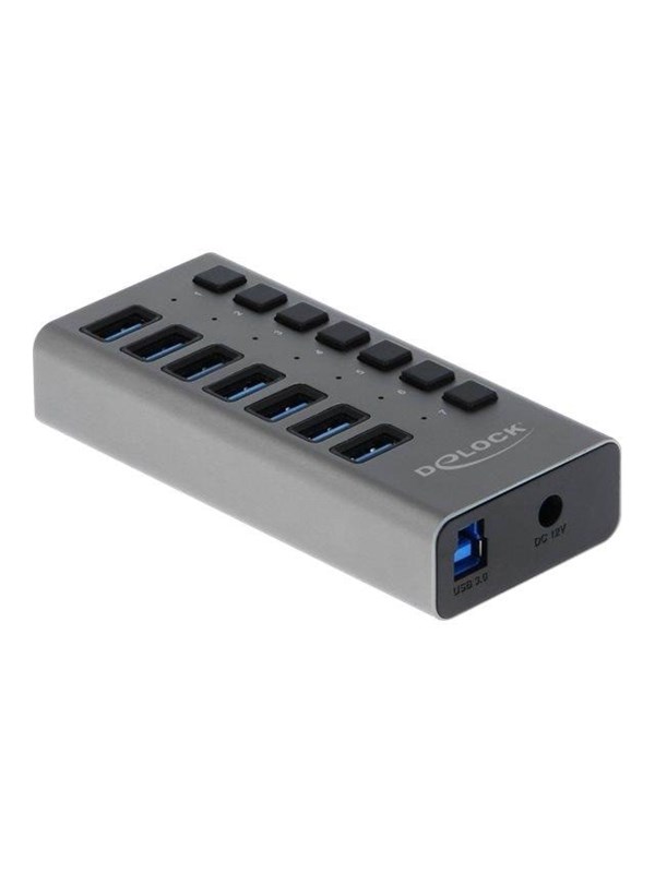 DeLOCK USB Hub - 7 Ports USB-hub - USB 3.0 - 7 porter - Grå