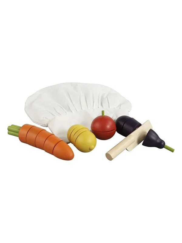 Primi Passi - Wooden Cutting Vegetable Set with Chef's Hat