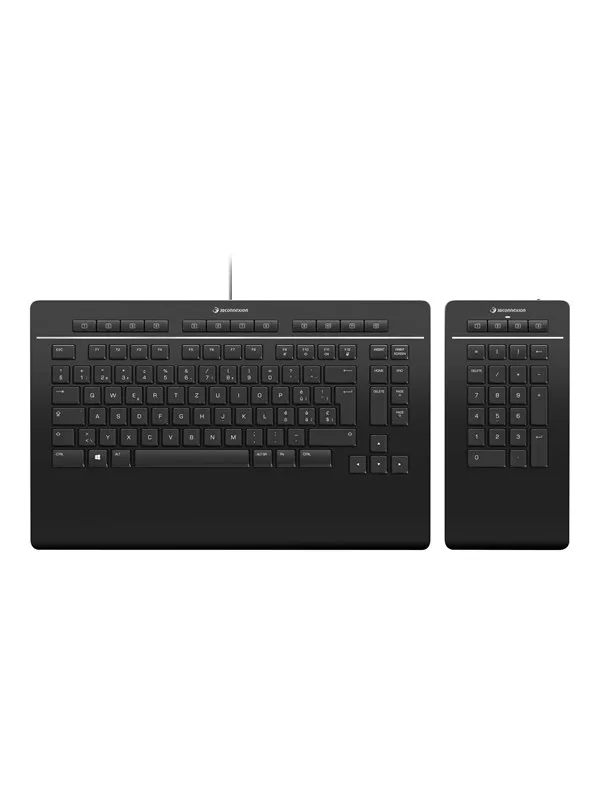 3Dconnexion Keyboard Pro with Numpad - Tastatur & Numerisk sett - Sveitsisk - Svart