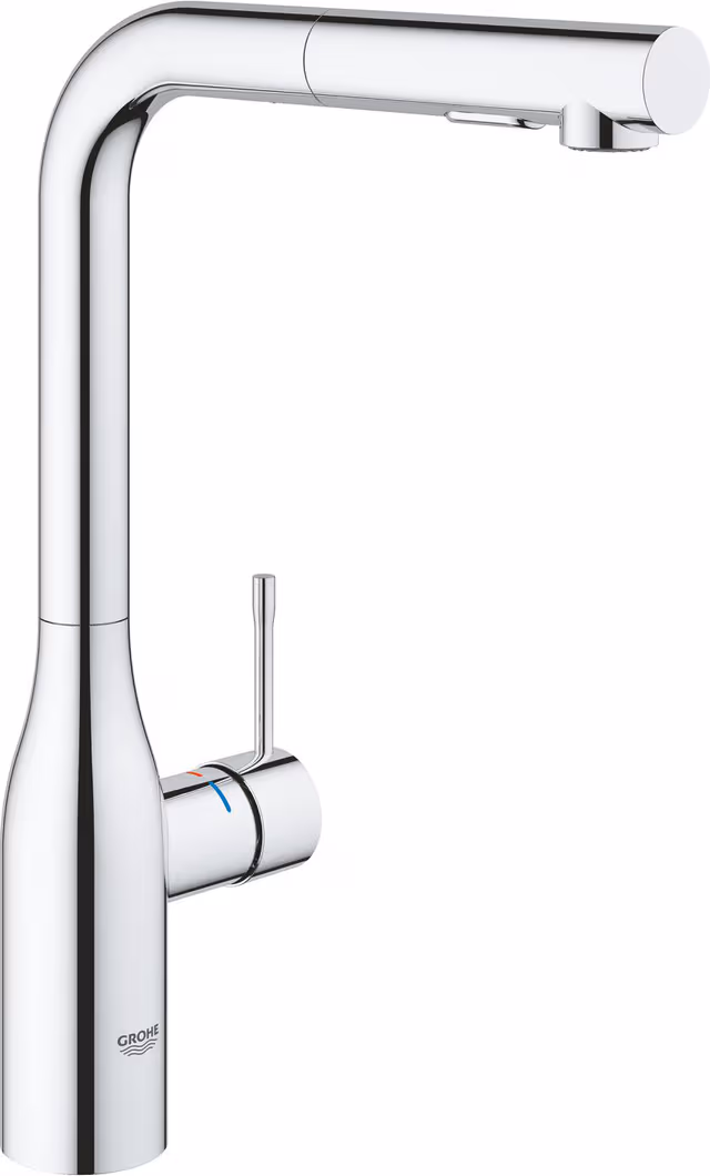 Grohe Essence blandebatteri med L-kran og uttrekkbar hånddusj (chrome)
