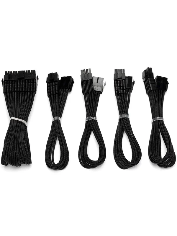 DUTZO Sleeved strøm forlengerkabel kit (v2) - Svart