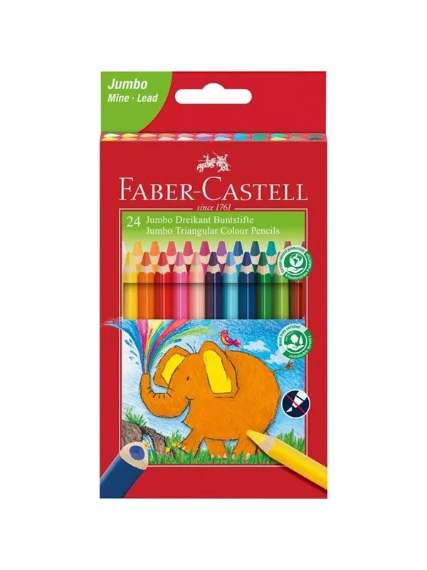 Faber-Castell Jumbo Triangular colour pencils wallet of 24