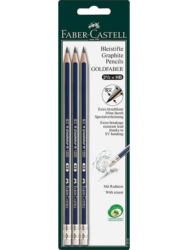 Faber-Castell Goldaber with G-tip Pack of 3