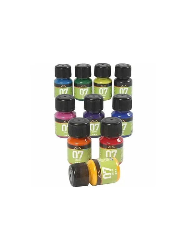 Creativ Company Permanent Glass Paint - Set of 10 Colors 30ml