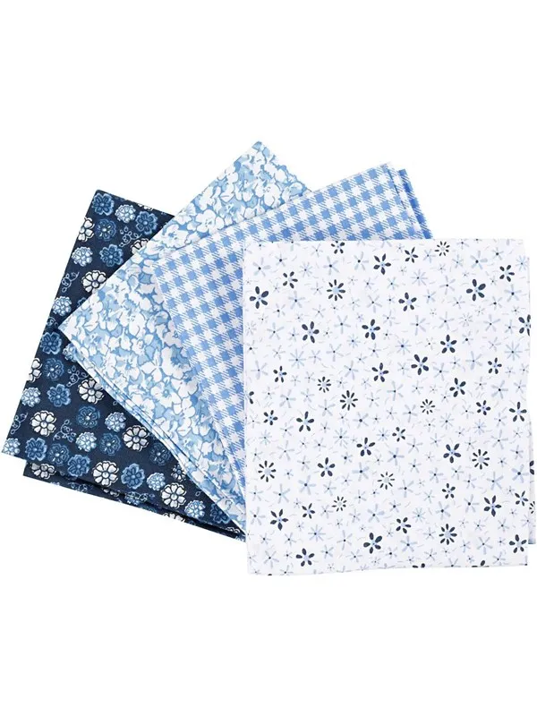 Creativ Company Patchwork Fabric Blue 45x55cm 4pcs.