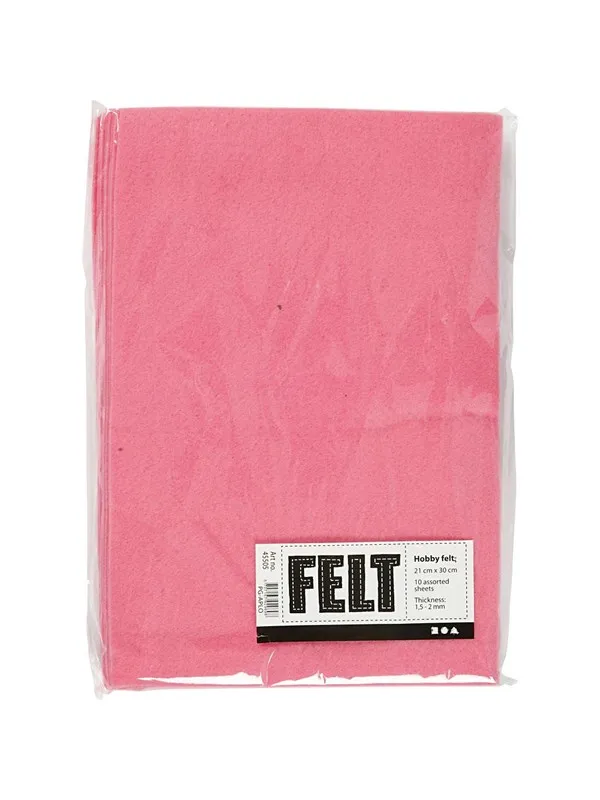 Creativ Company Hobby Felt Pink A4 10 Sheets