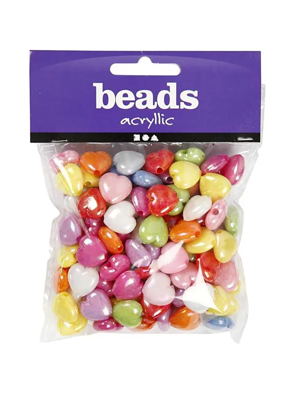Creativ Company Plastic Beads Heart 125ml