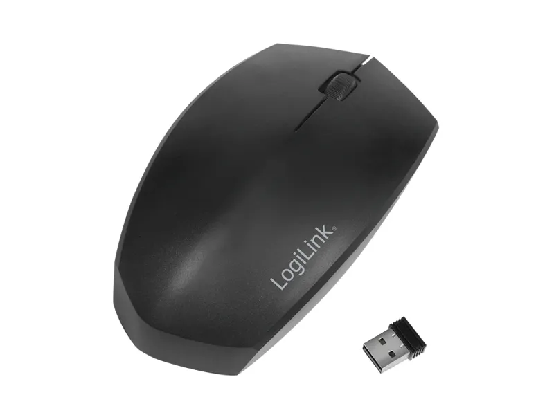 LogiLink Ergonomic mouse wireless & Bluetooth 2.4 GHz 1200 dpi - Mus - Optisk - Svart