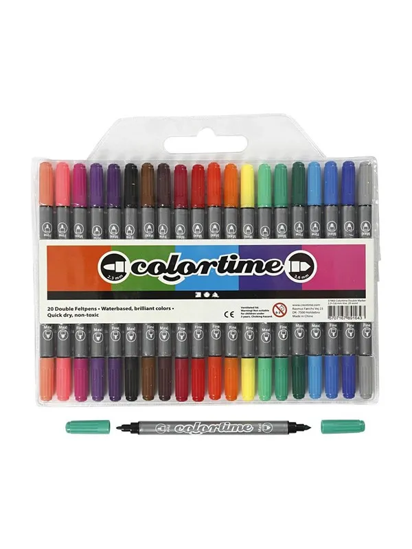 Creativ Company Colortime Double-sided pens - Basic colors 20st.