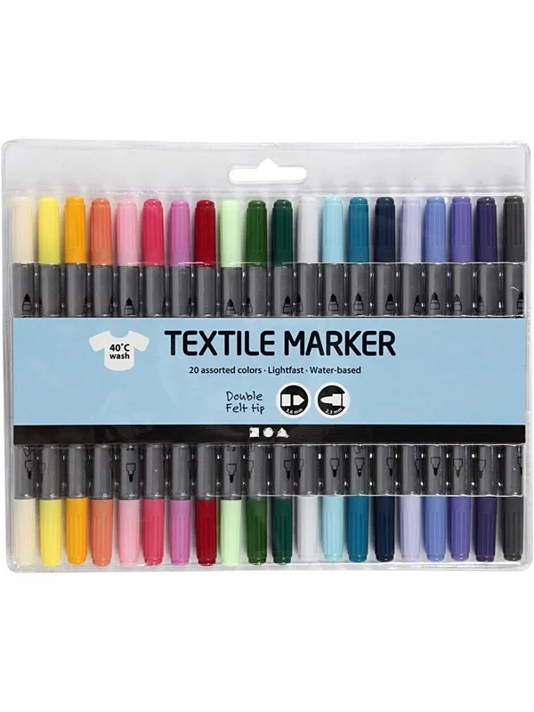Creativ Company Textile Pens - Extra Colors 20pcs.