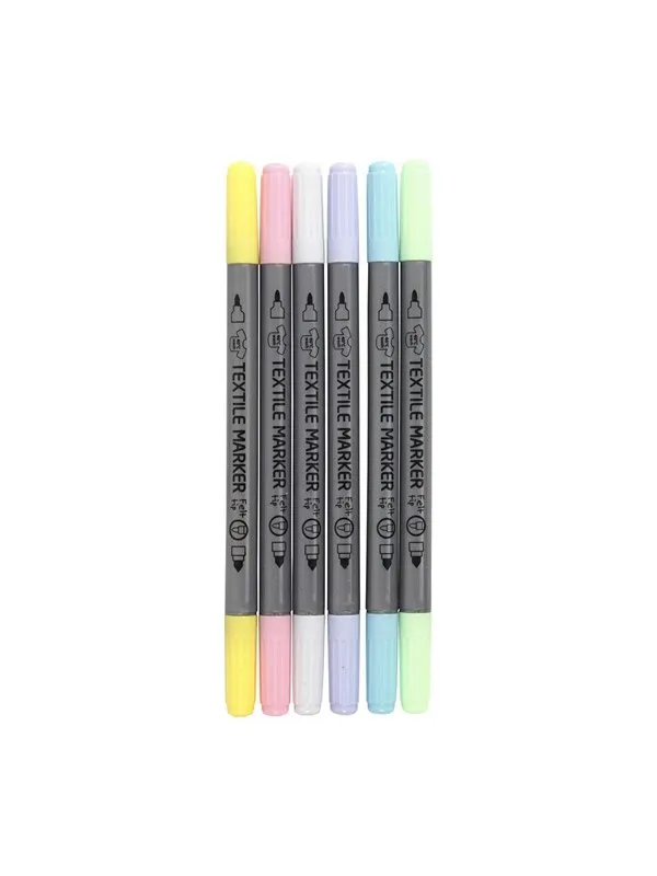 Creativ Company Double-sided Textile Markers - Pastel 6pcs.