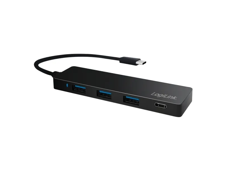 LogiLink Ultra-slim USB 3.2 Gen 1x1 USB-C 4-port hub USB-hub - 4 porter - Svart