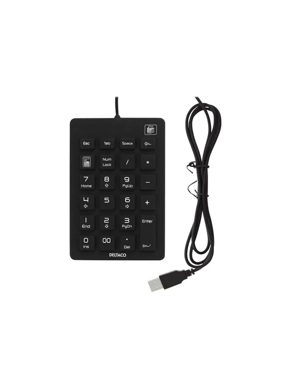 Deltaco Numeric Keypad Silicone Black - Numpad - Svart
