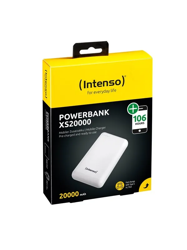 Intenso XS20000 Nødlader - Hvit - 20000 mAh