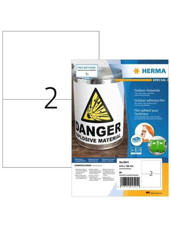 HERMA Weatherproof outdoor film labels A4 210 x 148 mm white