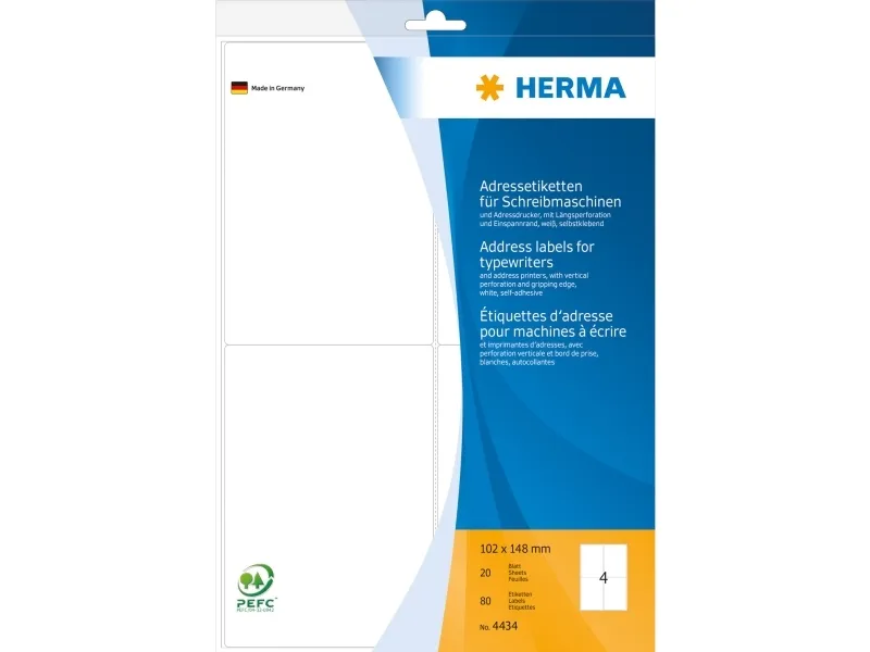 HERMA address labels - 80 label(s) - 102 x 148 mm