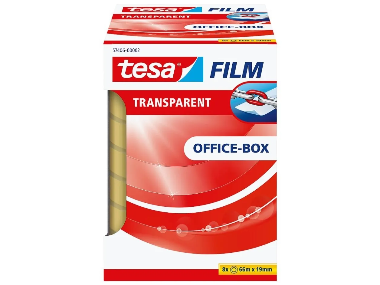 tesa film tape 8 x 66m x 19mm Transparent