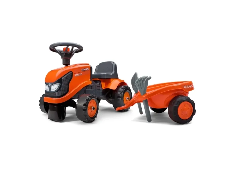 Falk Tractor with trailer rake and shovel Baby Kubota