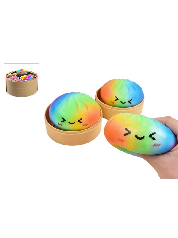 Trend Toys Kawaii regnbue skumdumplings 8,5 cm i dampekurv